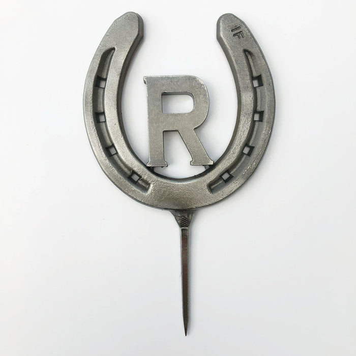 Custom Horseshoe Cake Topper with Initial - Cowboy Wedding