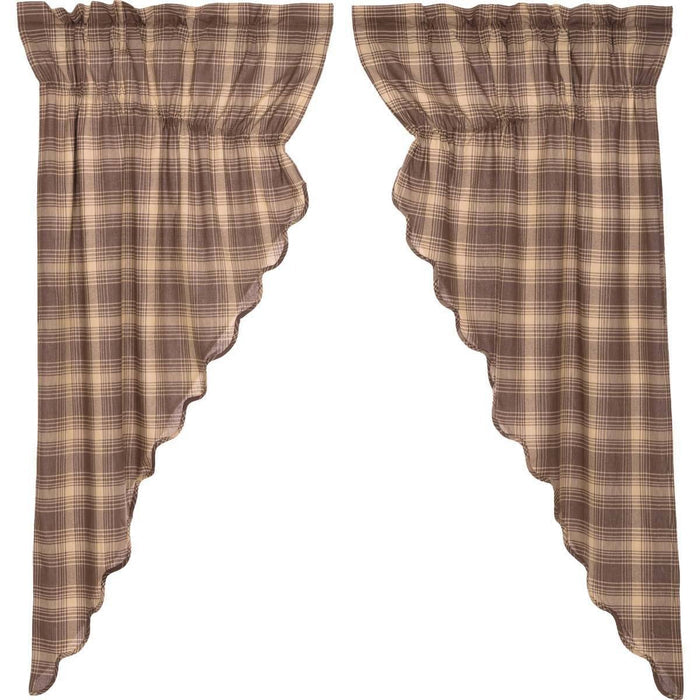 Dawson Star Scalloped Lined Prairie Curtains 63" Default - Primitive Star Quilt Shop