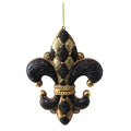 Diamond Fleur De Lis Ornament Black