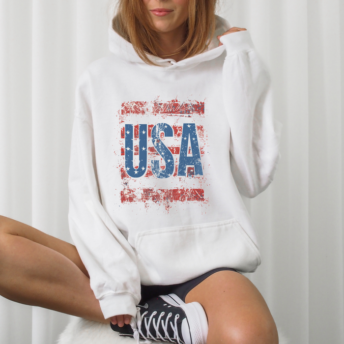 Distressed USA Patriotic 4th of July Hoodie