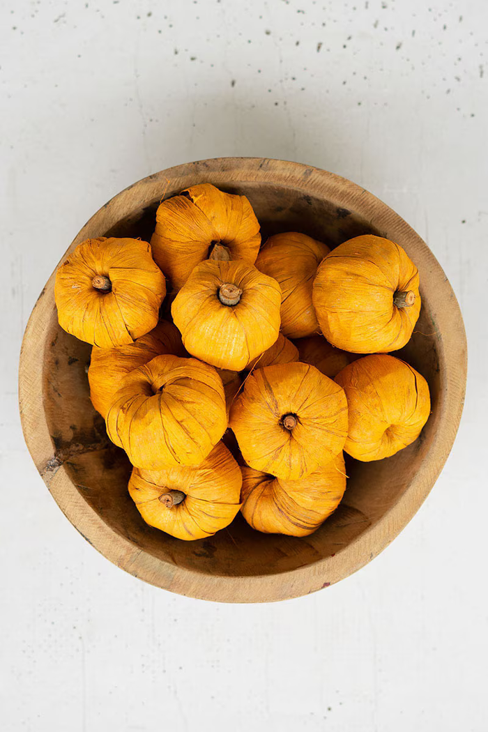 Dried Miniature Faux Pumpkins Orange Box of 12 Bags