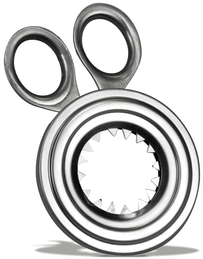 Silver Egg Topper on white background.
