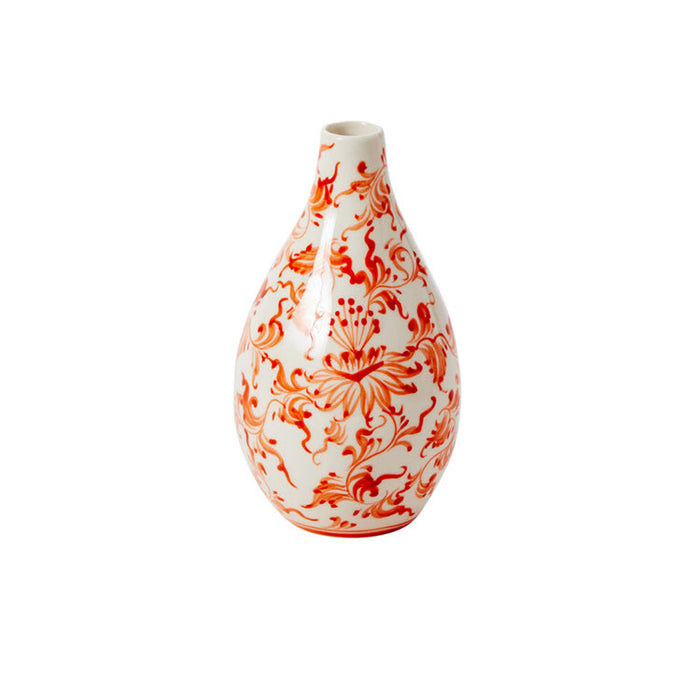 Eleanor Chinoiserie Budvase Coral 7"