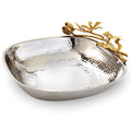 Elegance Butterfly Serving Bowl, 10.5", Silver/Gold