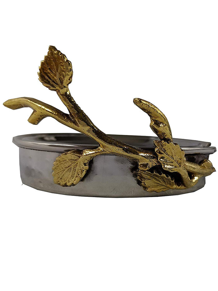 Elegance Coaster Set with Golden Vine Holder Set of 6