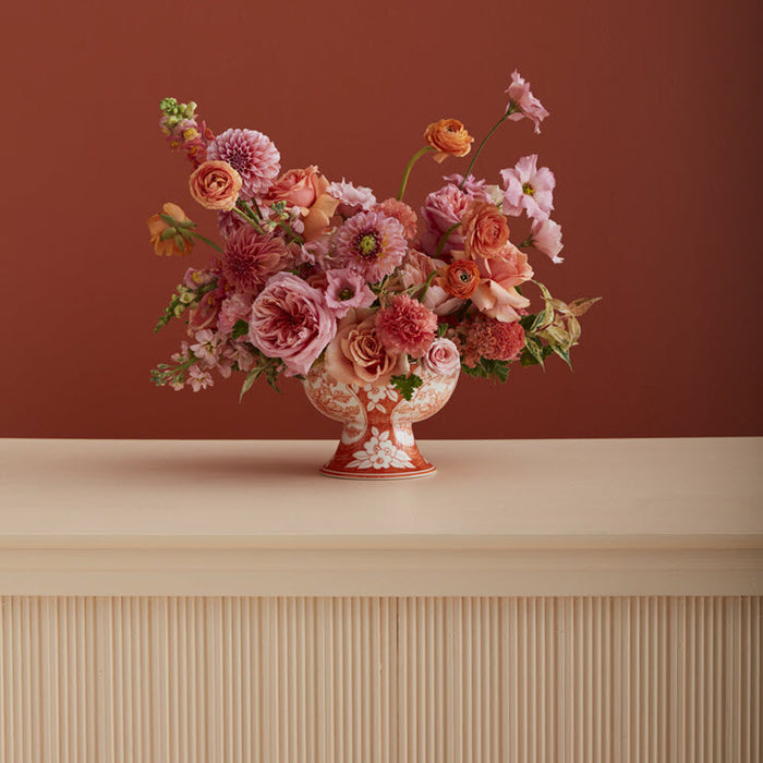 Elodie Chinoiserie Compote Coral 5.75"