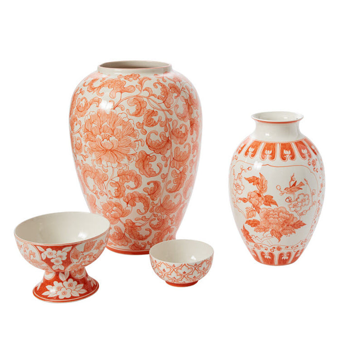 Elodie Chinoiserie Compote Coral 5.75"