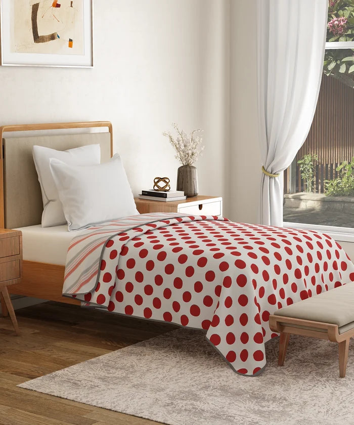 Everyday Single Dohar, Dottie|95 GSM Micro Polyester|Reversible