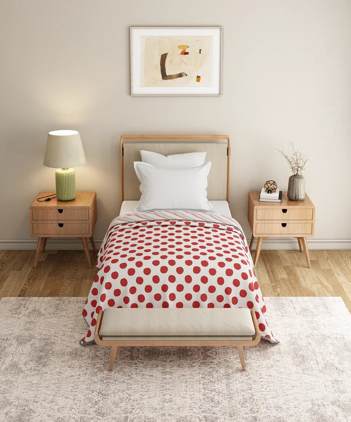Everyday Single Dohar, Dottie|95 GSM Micro Polyester|Reversible