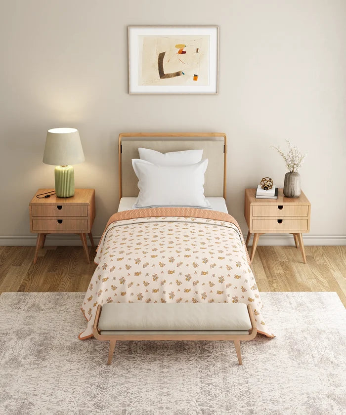 Everyday Single Dohar, Little Bloom|95 GSM Micro Polyester|Reversible