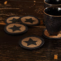 Farmhouse Star Stencil Braided Coaster 4" - Set of 6 - Primitive Star Quilt Shop