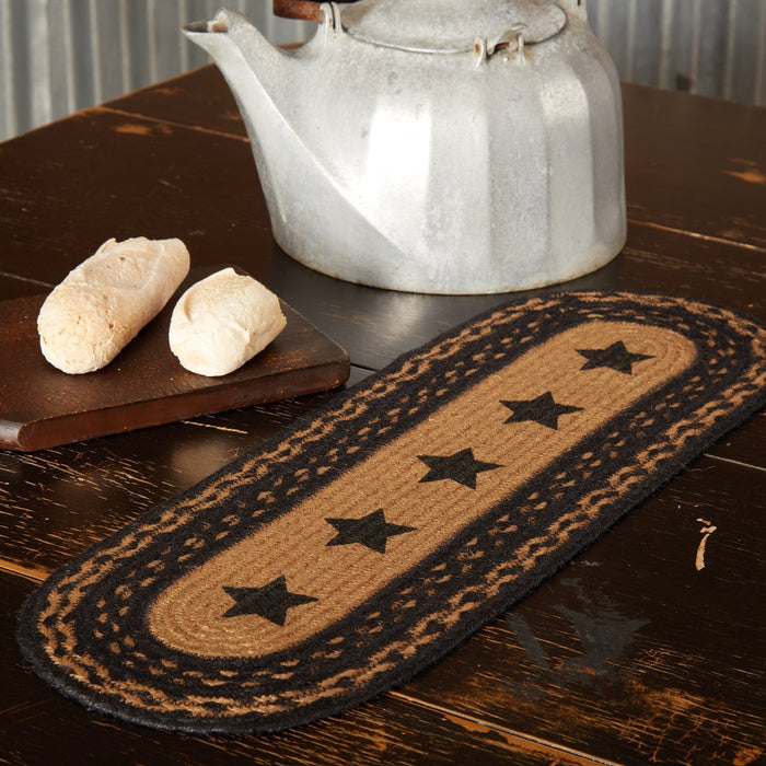 Farmhouse Star Stencil Braided Runner 8x24" - Primitive Star Quilt Shop