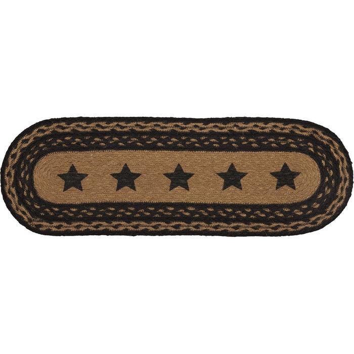 Farmhouse Star Stencil Braided Runner 8x24" - Primitive Star Quilt Shop