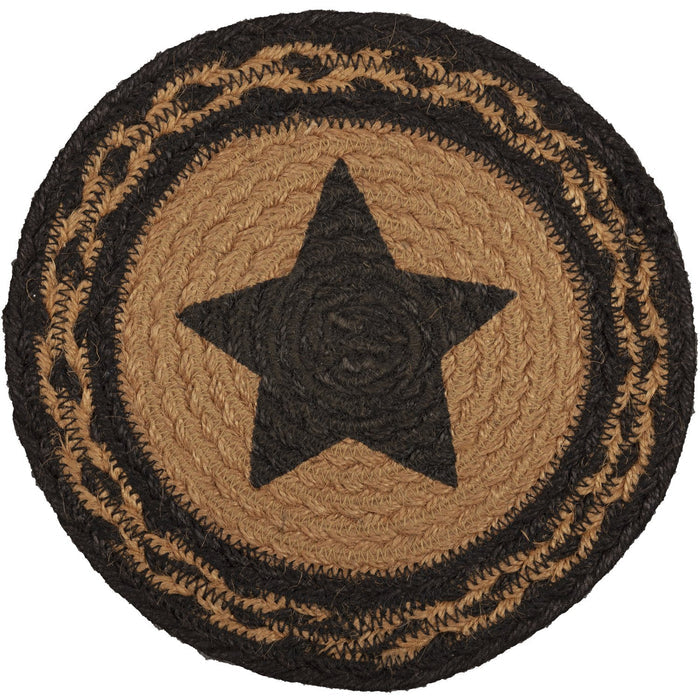 Farmhouse Star Stencil Braided Trivet 8" - Primitive Star Quilt Shop