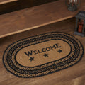 Farmhouse Star "Welcome" Oval Braided Rug 20x30" - Primitive Star Quilt Shop