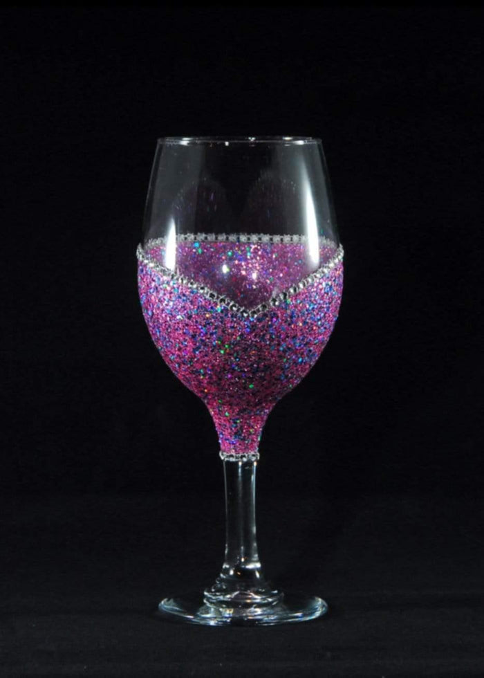 Floral Skull Design #1-Bling Stem or Stemless Wine Glasses-Choose your color-Pirate Theme - Winey Bitches - Wine- Women- K9's