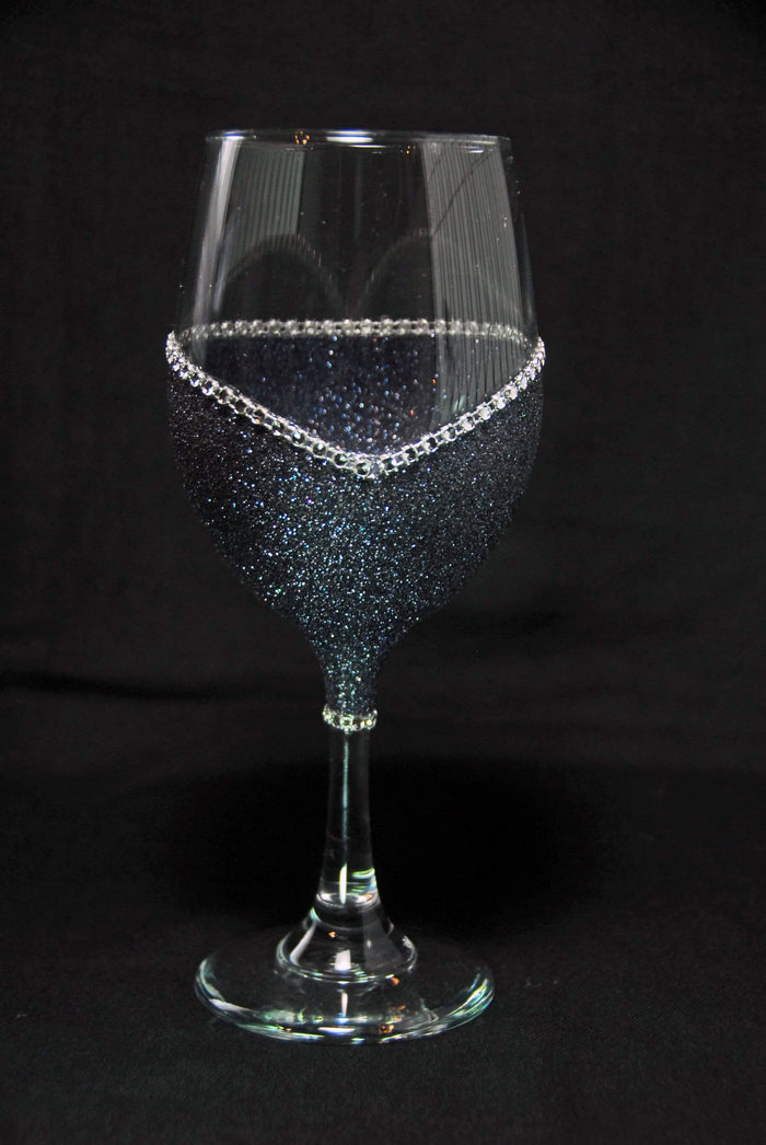 Floral Skull Design #2-Bling Stem or Stemless Wine Glasses-Choose your color-Pirate Theme - Winey Bitches - Wine- Women- K9's