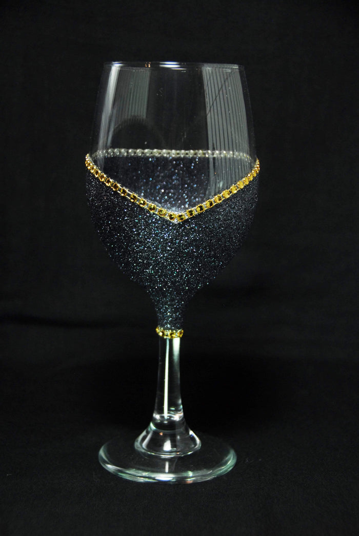 Floral Skull Design #4-Bling Stem or Stemless Wine Glasses-Choose your color-Pirate Theme - Winey Bitches - Wine- Women- K9's
