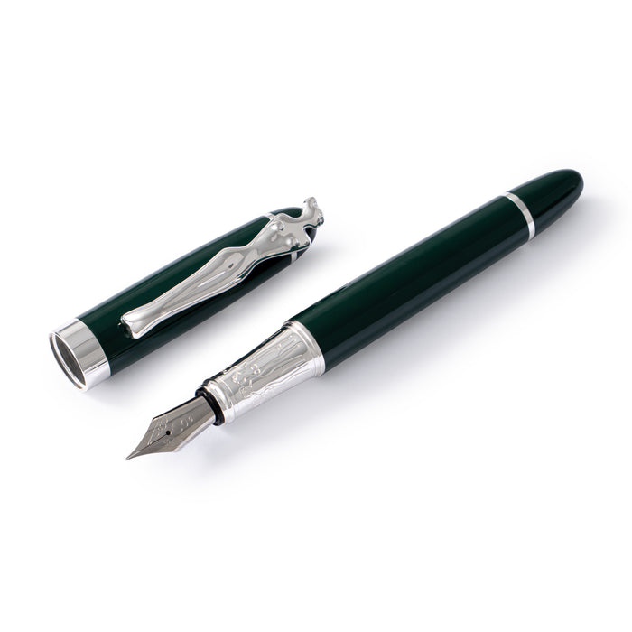 Fountain Pen- woman - silver - bottle green
