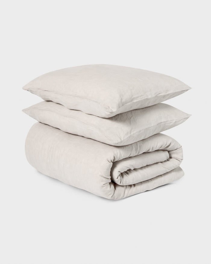 Foxford Nacre Pure Linen Duvet Set