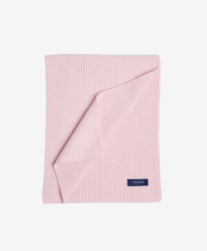 Foxford Pink Ribbed Cashmere Scarf