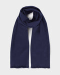 Foxford Solid Navy Fine Wool Cashmere Blend Scarf