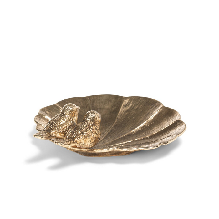 Gilded Perch Pewter Jewelry Dish Set/4