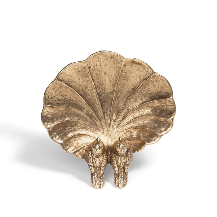 Gilded Perch Pewter Jewelry Dish Set/4