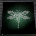 Glowing Dragonfly Minimalist Illustration Fleece Sherpa Blanket