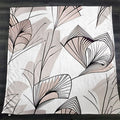 Gray Botanical Fan Leaf Pattern Fleece Sherpa Blanket