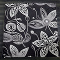 Gray Floral Botanical Illustration Pattern Fleece Sherpa Blanket