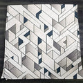 Gray Interlocking Geometric Pattern Fleece Sherpa Blanket