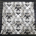 Gray Ornamental Damask Pattern Fleece Sherpa Blanket