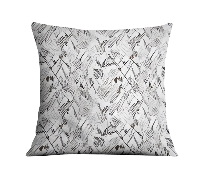 Gray Sketch Texture Abstract Pattern Throw Pillow Cover