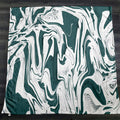 Green and White Organic Marble Pattern Fleece Sherpa Blanket
