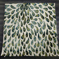 Green Feather Rain Drop Pattern Fleece Sherpa Blanket