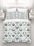 Green Folk Botanical Pattern Duvet Cover