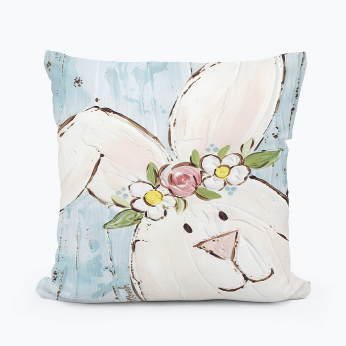 Haley Peeking Bunny Square Pillow