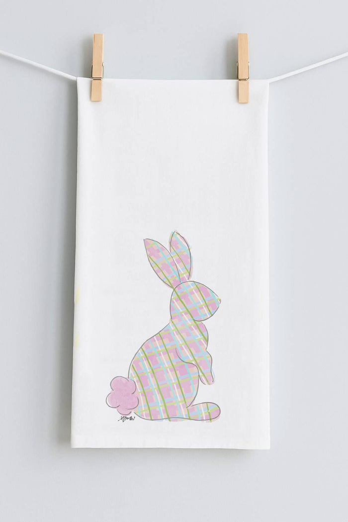 HALEY'S PLAID BUNNY #8 TEA TOWEL