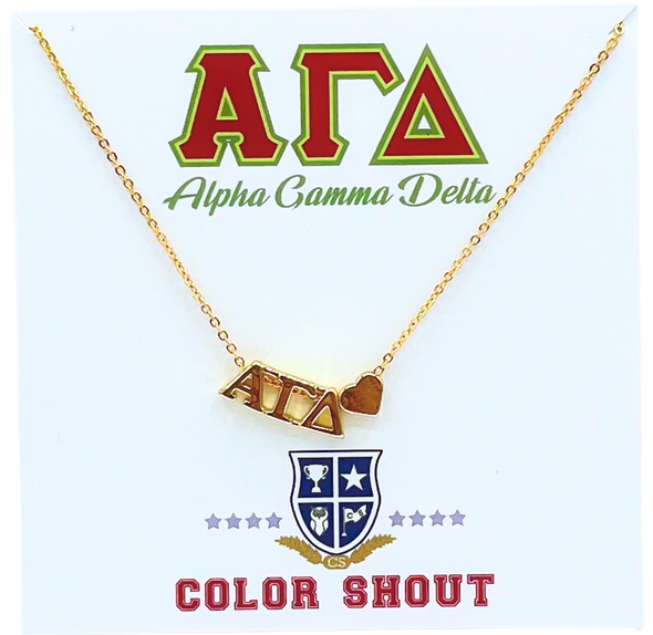 Heart Necklace- Alpha Gamma Delta
