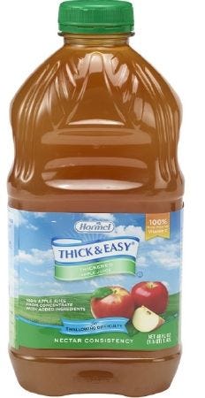 Hormel Food Services Thick & Easy Thickened Beverage: Apple, 48 oz, Nectar Consistency, 6 Count 67214120