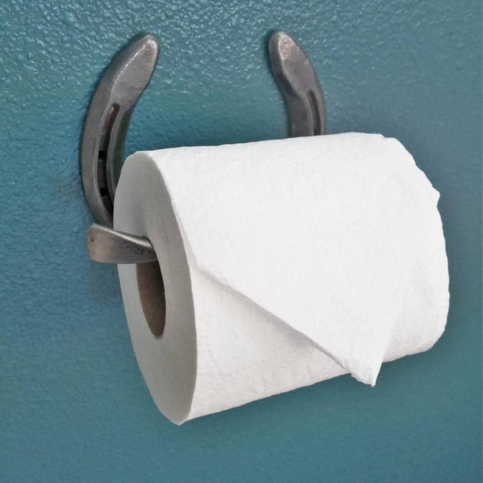 Horseshoe and Railroad Spike Toilet Paper Holder