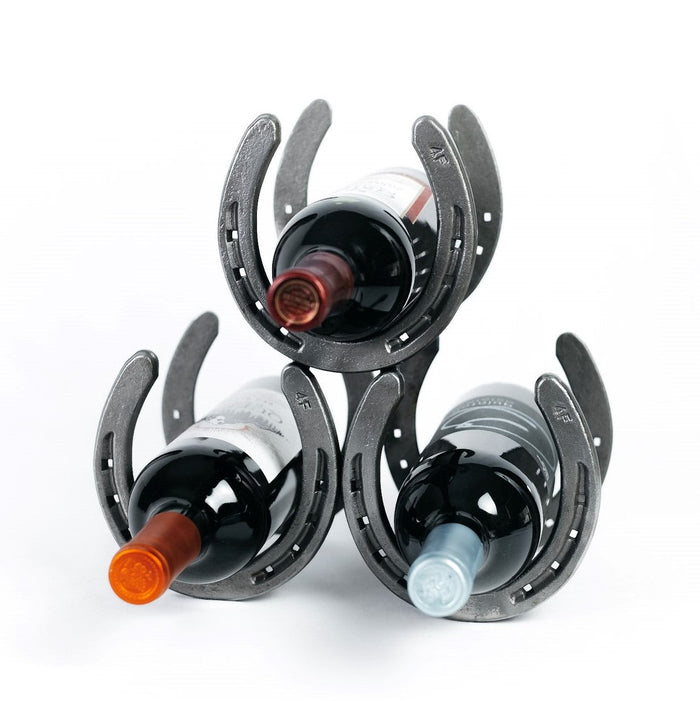 Horseshoe Wine Bottle Holder - 3 Bottles