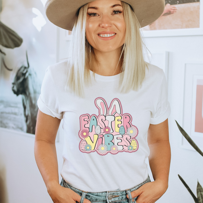 Howdy Easter Bunny Cowgirl Boot Graphic T-Shirt