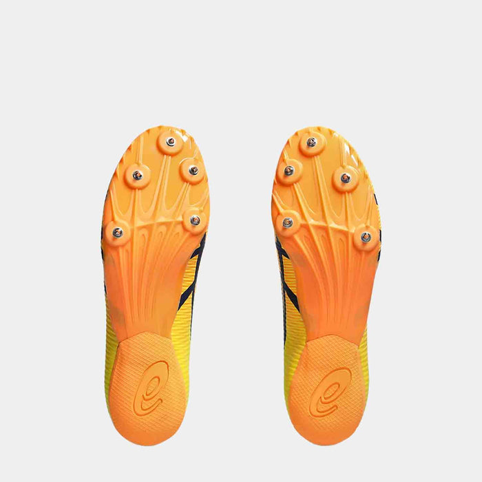 Bottom view of Asics Hypersprint 8 Sprint Spikes.