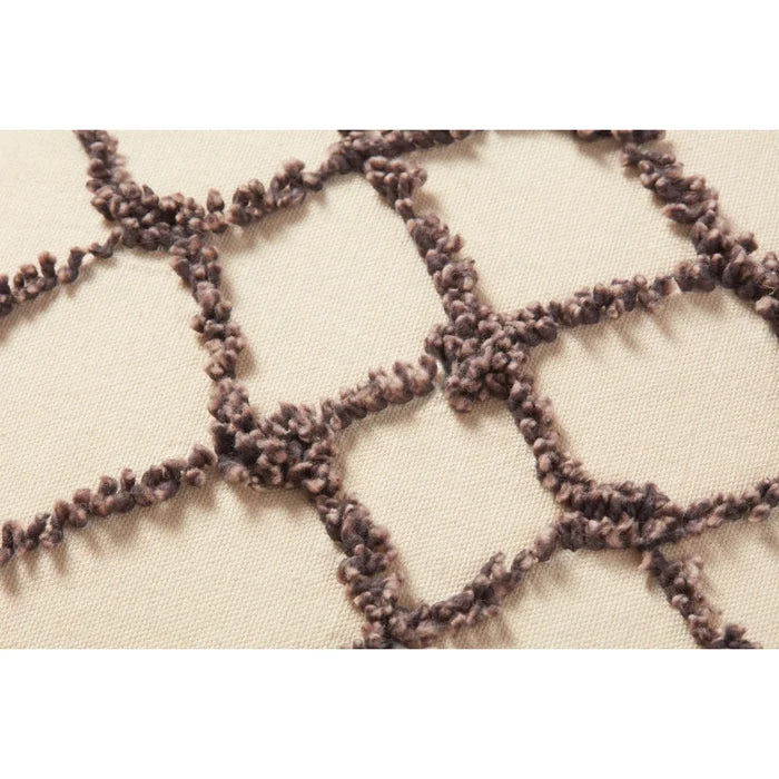 Ivory Black Cotton Pillow - Rugs by Roo