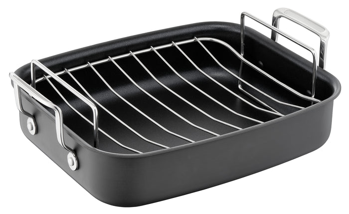 Jamie Oliver by Tefal Premium Hard Anodised Roaster & Rack 26x32cm