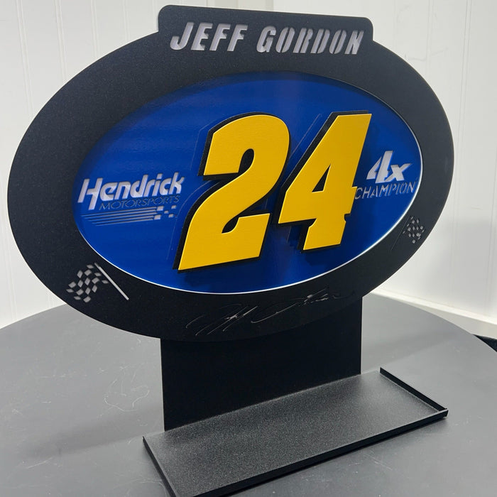 Jeff Gordon #24 Oval 3D Premier Metal Diecast Display
