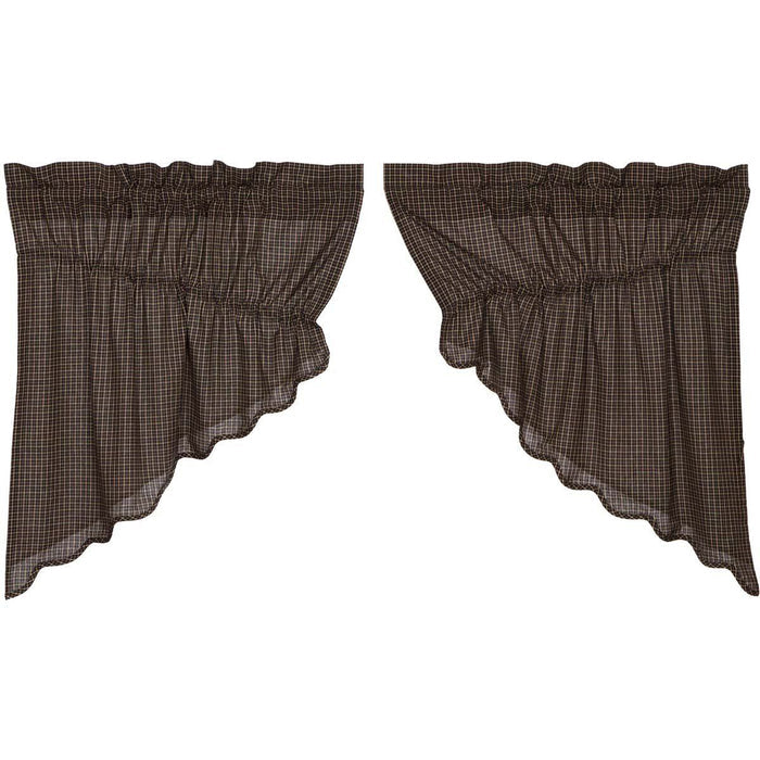 Kettle Grove Scalloped Lined Prairie Swag Curtains - Primitive Star Quilt Shop