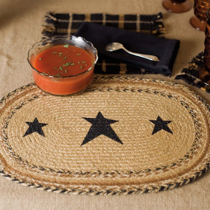 Kettle Grove Stencil Braided Placemat 12x18" - Set of 6 - Primitive Star Quilt Shop